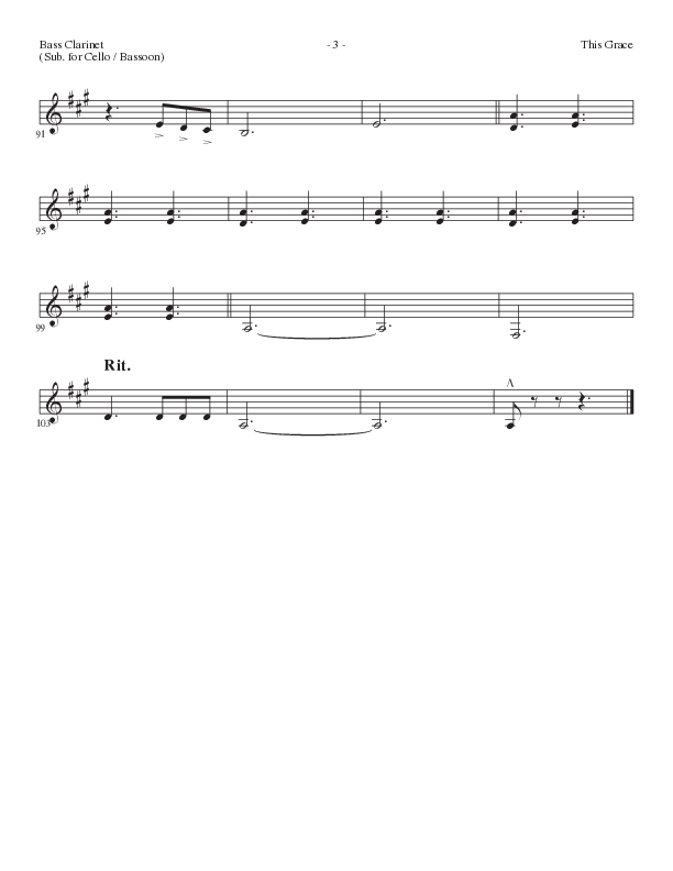 This Grace (Choral Anthem SATB) Bass Clarinet (Lillenas Choral / Arr. Phil Nitz)
