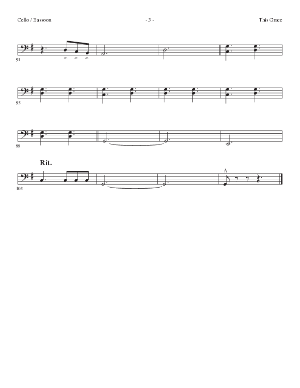 This Grace (Choral Anthem SATB) Cello (Lillenas Choral / Arr. Phil Nitz)