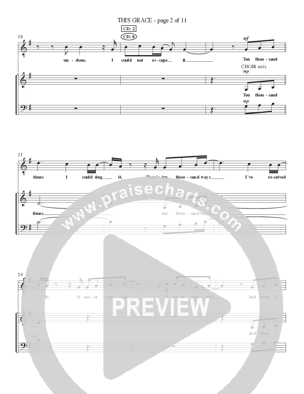 This Grace (Choral Anthem SATB) Choir Sheet (Lillenas Choral / Arr. Phil Nitz)
