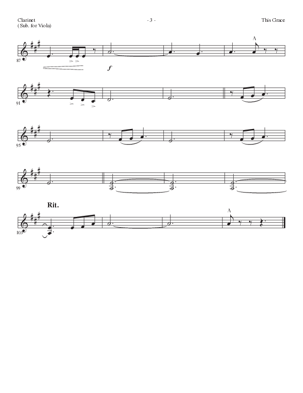 This Grace (Choral Anthem SATB) Clarinet (Lillenas Choral / Arr. Phil Nitz)