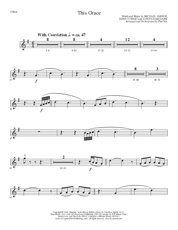 This Grace (Choral Anthem SATB) Oboe (Lillenas Choral / Arr. Phil Nitz)