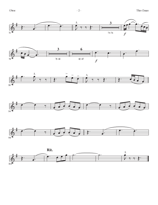 This Grace (Choral Anthem SATB) Oboe (Lillenas Choral / Arr. Phil Nitz)