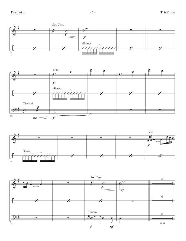 This Grace (Choral Anthem SATB) Percussion (Lillenas Choral / Arr. Phil Nitz)