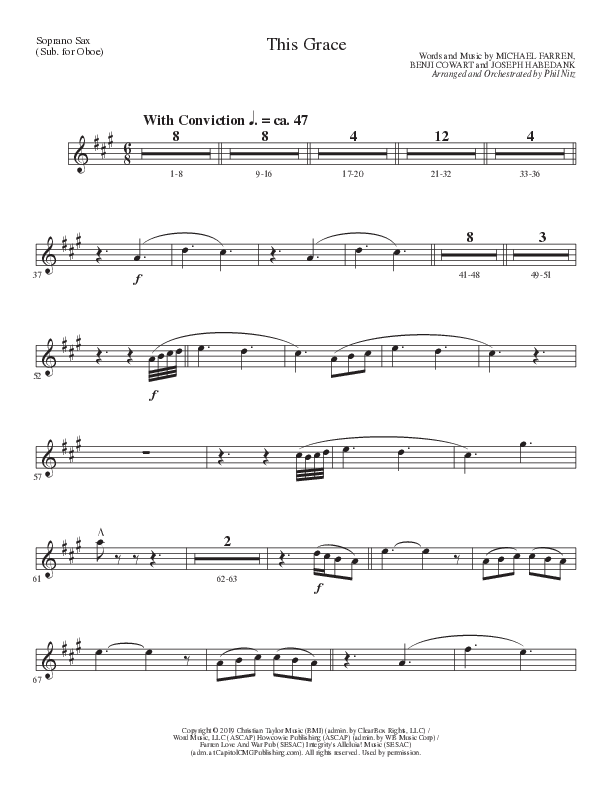 This Grace (Choral Anthem SATB) Soprano Sax (Lillenas Choral / Arr. Phil Nitz)
