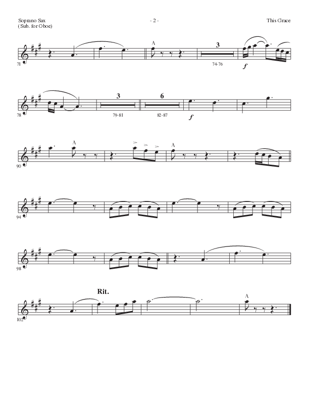 This Grace (Choral Anthem SATB) Soprano Sax (Lillenas Choral / Arr. Phil Nitz)