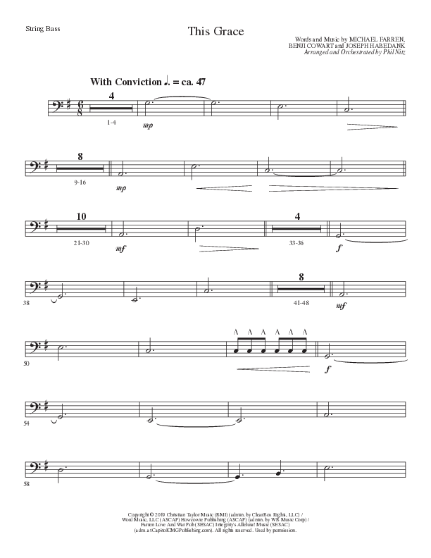 This Grace (Choral Anthem SATB) String Bass (Lillenas Choral / Arr. Phil Nitz)