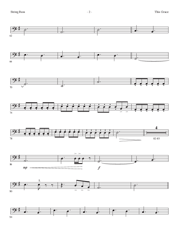 This Grace (Choral Anthem SATB) String Bass (Lillenas Choral / Arr. Phil Nitz)