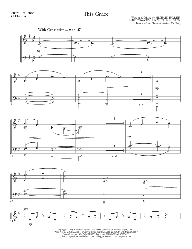 This Grace (Choral Anthem SATB) String Reduction (Lillenas Choral / Arr. Phil Nitz)