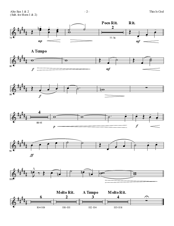 This Is God (Choral Anthem SATB) Alto Sax 1/2 (Lillenas Choral / Arr. Phillip Keveren)
