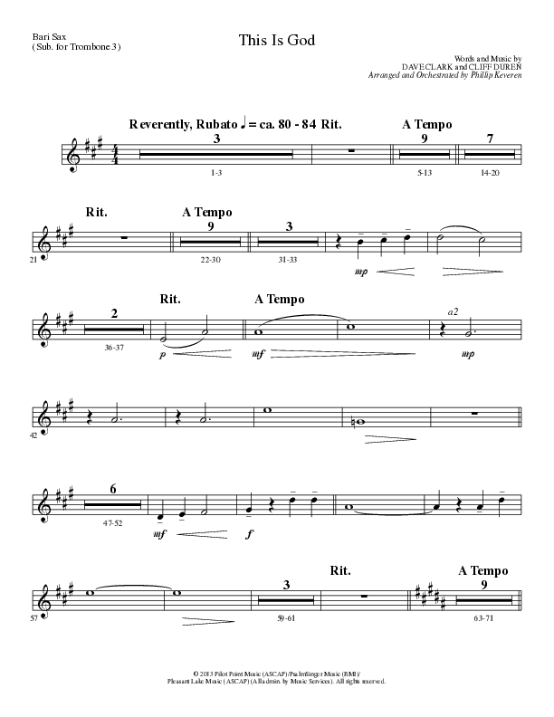 This Is God (Choral Anthem SATB) Bari Sax (Lillenas Choral / Arr. Phillip Keveren)
