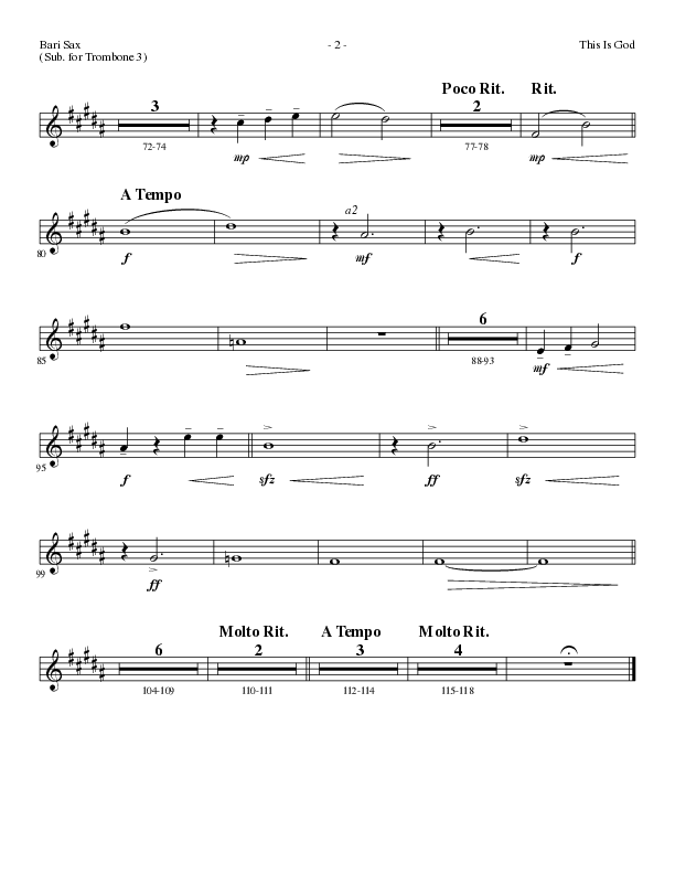This Is God (Choral Anthem SATB) Bari Sax (Lillenas Choral / Arr. Phillip Keveren)