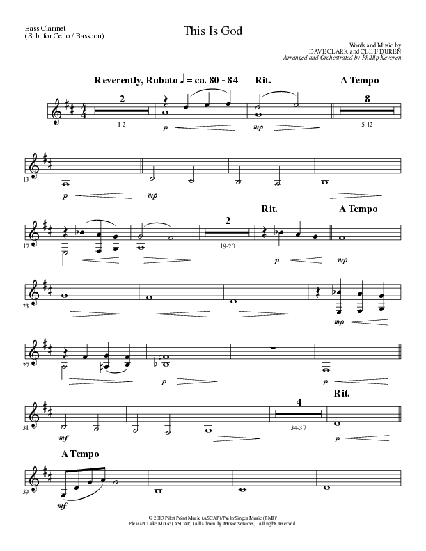 This Is God (Choral Anthem SATB) Bass Clarinet (Lillenas Choral / Arr. Phillip Keveren)