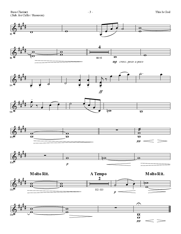 This Is God (Choral Anthem SATB) Bass Clarinet (Lillenas Choral / Arr. Phillip Keveren)