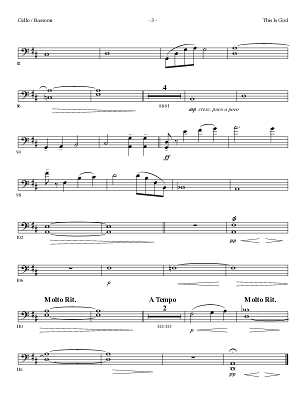 This Is God (Choral Anthem SATB) Cello (Lillenas Choral / Arr. Phillip Keveren)
