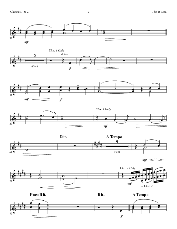 This Is God (Choral Anthem SATB) Clarinet 1/2 (Lillenas Choral / Arr. Phillip Keveren)