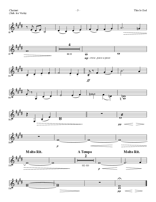 This Is God (Choral Anthem SATB) Clarinet (Lillenas Choral / Arr. Phillip Keveren)