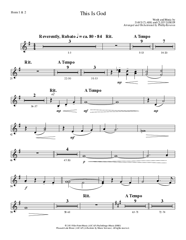 This Is God (Choral Anthem SATB) French Horn 1/2 (Lillenas Choral / Arr. Phillip Keveren)