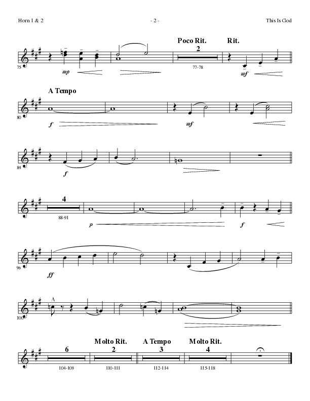 This Is God (Choral Anthem SATB) French Horn 1/2 (Lillenas Choral / Arr. Phillip Keveren)