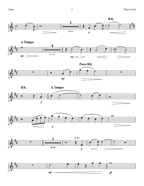 This Is God (Choral Anthem SATB) Oboe (Lillenas Choral / Arr. Phillip Keveren)
