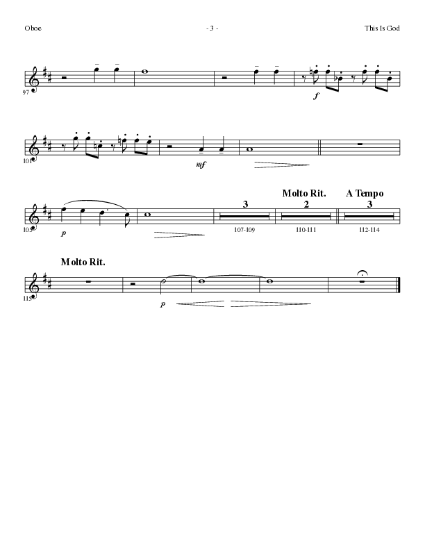 This Is God (Choral Anthem SATB) Oboe (Lillenas Choral / Arr. Phillip Keveren)
