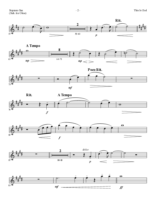 This Is God (Choral Anthem SATB) Soprano Sax (Lillenas Choral / Arr. Phillip Keveren)