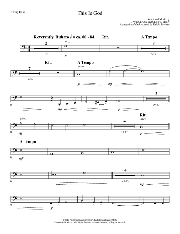 This Is God (Choral Anthem SATB) String Bass (Lillenas Choral / Arr. Phillip Keveren)