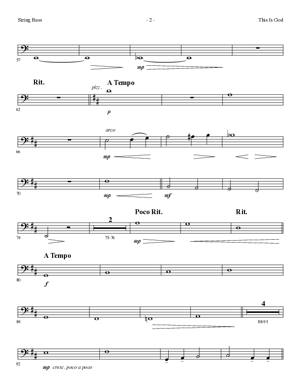 This Is God (Choral Anthem SATB) String Bass (Lillenas Choral / Arr. Phillip Keveren)