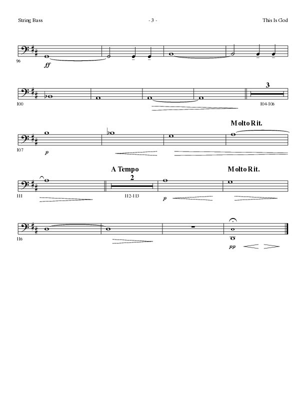 This Is God (Choral Anthem SATB) String Bass (Lillenas Choral / Arr. Phillip Keveren)