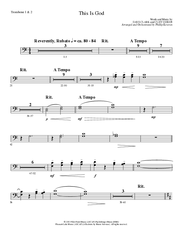 This Is God (Choral Anthem SATB) Trombone 1/2 (Lillenas Choral / Arr. Phillip Keveren)