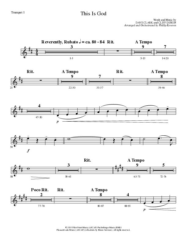 This Is God (Choral Anthem SATB) Trumpet 1 (Lillenas Choral / Arr. Phillip Keveren)