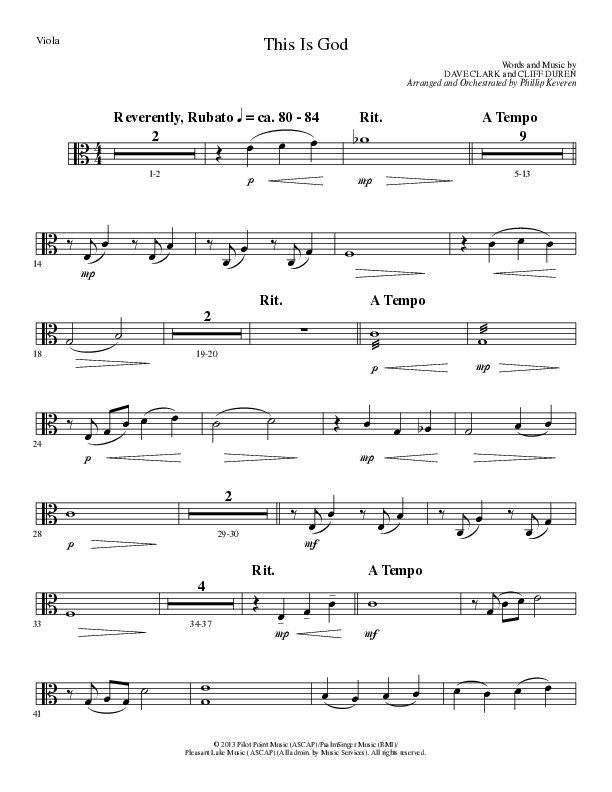 This Is God (Choral Anthem SATB) Viola (Lillenas Choral / Arr. Phillip Keveren)