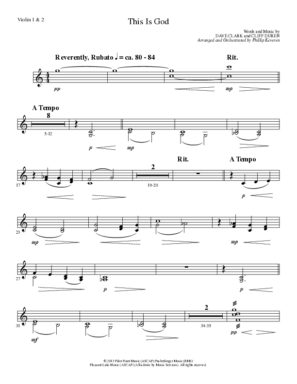 This Is God (Choral Anthem SATB) Violin 1/2 (Lillenas Choral / Arr. Phillip Keveren)