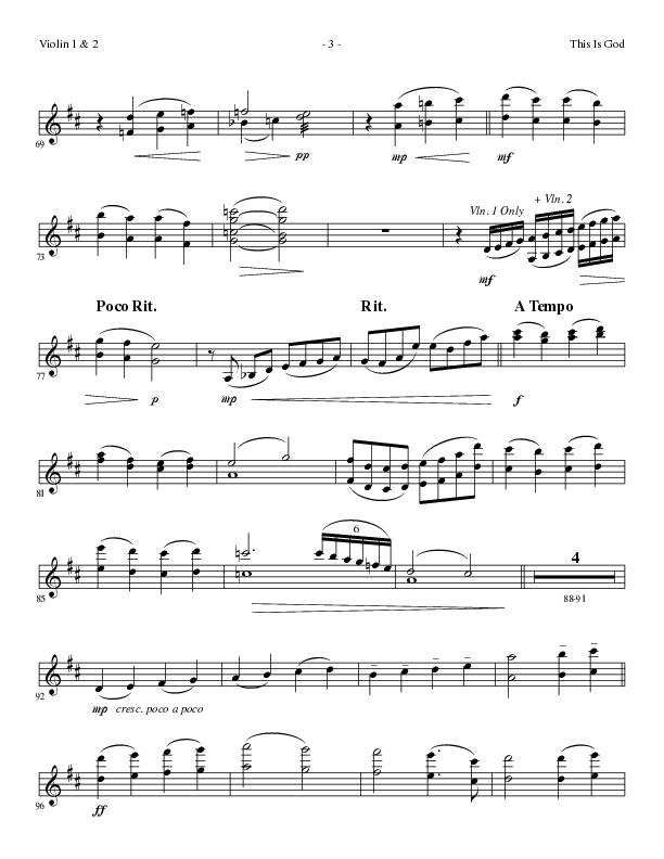 This Is God (Choral Anthem SATB) Violin 1/2 (Lillenas Choral / Arr. Phillip Keveren)