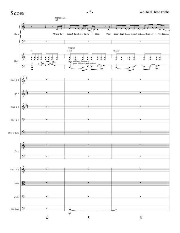 We Hold These Truths (Choral Anthem SATB) Orchestration (Lillenas Choral / Arr. Cliff Duren)