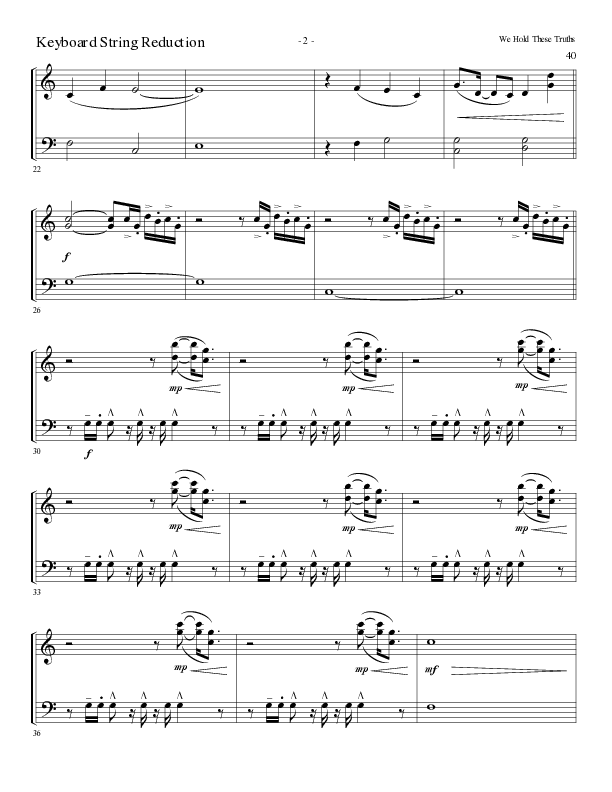 We Hold These Truths (Choral Anthem SATB) String Reduction (Lillenas Choral / Arr. Cliff Duren)