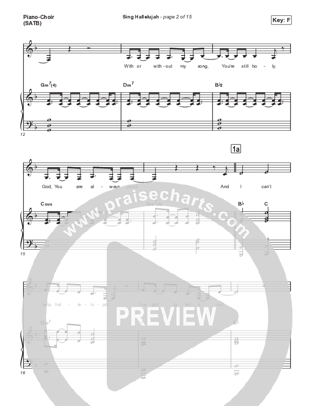 Sing Hallelujah Piano/Vocal (SATB) (Naomi Raine / Natalie Grant)