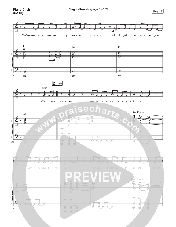 Sing Hallelujah Piano/Vocal (SATB) (Naomi Raine / Natalie Grant)