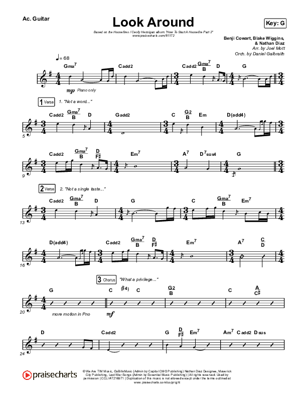 Look Around Acoustic Guitar (Housefires / Cecily)