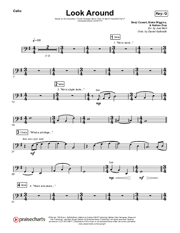 Look Around Cello (Housefires / Cecily)