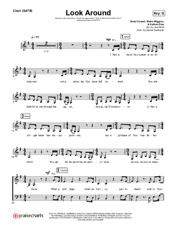 Look Around Choir Sheet (SATB) (Housefires / Cecily)