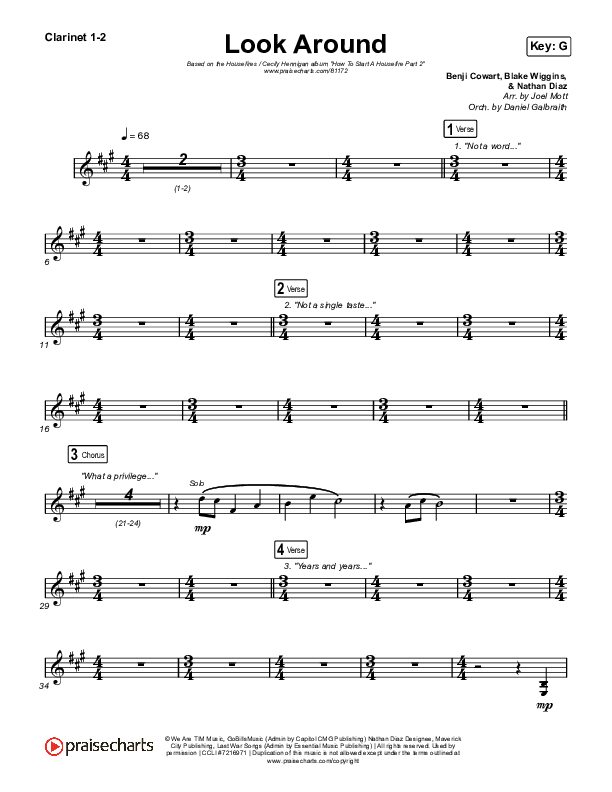 Look Around Clarinet 1/2 (Housefires / Cecily)