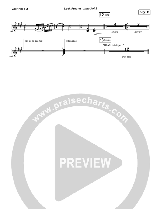 Look Around Clarinet 1/2 (Housefires / Cecily)