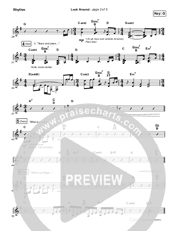 Look Around Rhythm Chart (Housefires / Cecily)