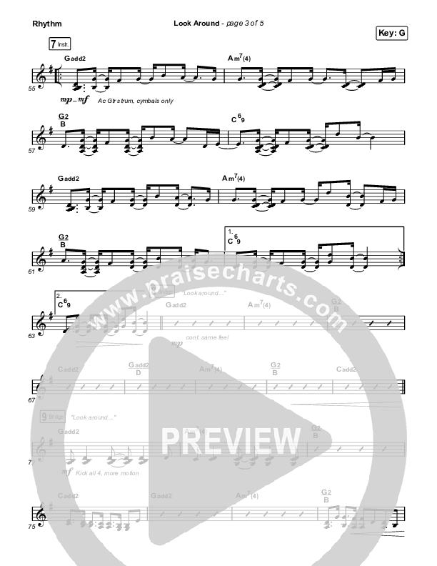 Look Around Rhythm Chart (Housefires / Cecily)