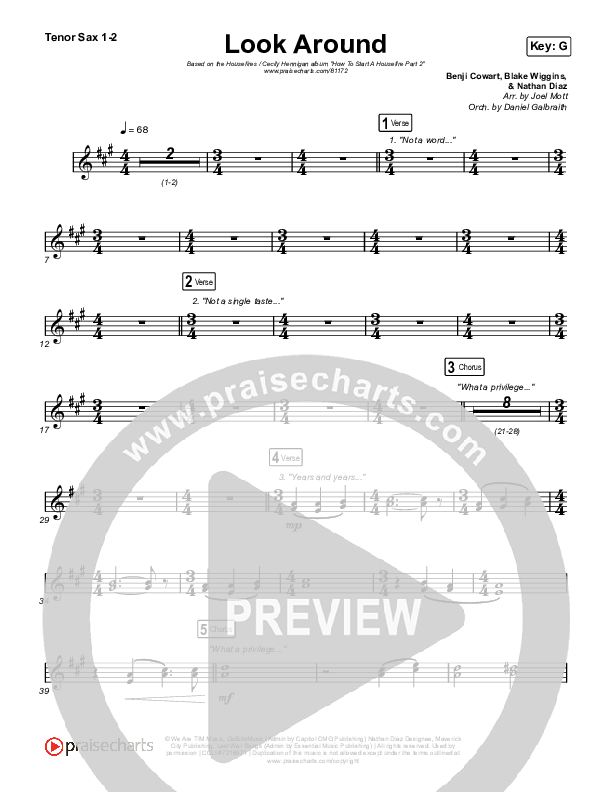 Look Around Tenor Sax 1/2 (Housefires / Cecily)