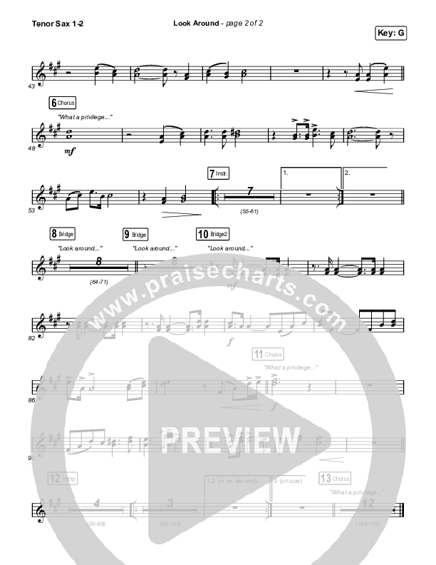 Look Around Tenor Sax 1/2 (Housefires / Cecily)