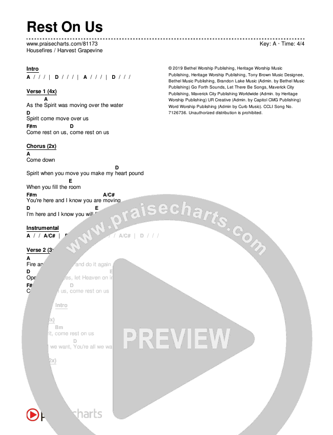 Rest On Us Chords & Lyrics (Housefires / Harvest Grapevine)
