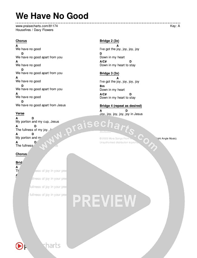 We Have No Good Chords & Lyrics (Housefires / Davy Flowers)