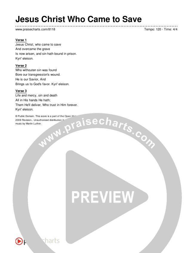 Jesus Christ Who Came to Save Lyrics (Traditional Hymn)