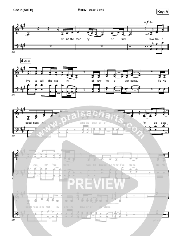 Mercy Choir Sheet (SATB) (Housefires / Ahjah Walls)